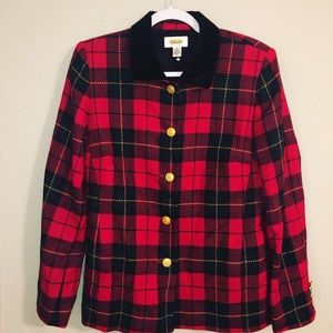 🌸Talbots Red Plaid Tartan Jacket